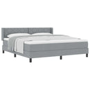 Box spring seng med hovedgærde Lysegrå 200 x 180 cm Stof