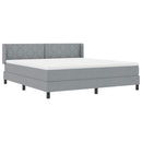 Box spring seng med hovedgærde Lysegrå 200 x 180 cm Stof