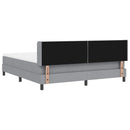 Box spring seng med hovedgærde Lysegrå 200 x 180 cm Stof