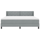 Box spring seng med hovedgærde Lysegrå 200 x 180 cm Stof