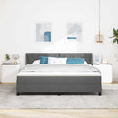 Box spring seng med pude Mørkegrå 200 x 180 cm Stof
