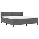 Box spring seng med pude Mørkegrå 200 x 180 cm Stof