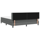 Box spring seng med pude Mørkegrå 200 x 180 cm Stof