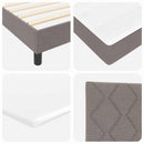 Box spring seng med hovedgærde Gråbrun 200 x 180 cm Stof