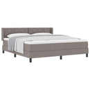 Box spring seng med hovedgærde Gråbrun 200 x 180 cm Stof
