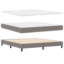 Box spring seng med hovedgærde Gråbrun 200 x 180 cm Stof