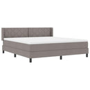 Box spring seng med hovedgærde Gråbrun 200 x 180 cm Stof
