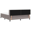 Box spring seng med hovedgærde Gråbrun 200 x 180 cm Stof
