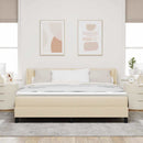 Box spring seng med hovedgærde Creme 200 x 180 cm Stof