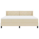 Box spring seng med hovedgærde Creme 200 x 180 cm Stof