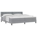 Box spring seng med hovedgærde Lysegrå 200 x 200 cm Stof