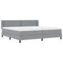 Box spring seng med hovedgærde Lysegrå 200 x 200 cm Stof