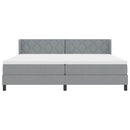 Box spring seng med hovedgærde Lysegrå 200 x 200 cm Stof