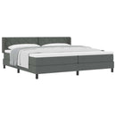 Box spring seng med hovedgærde Mørkegrå 200 x 200 cm Stof