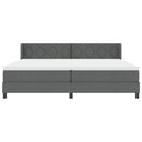 Box spring seng med hovedgærde Mørkegrå 200 x 200 cm Stof