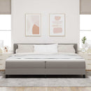 Box spring seng med hovedgærde Gråbrun 200 x 200 cm Stof