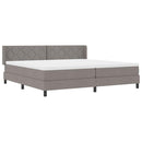 Box spring seng med hovedgærde Gråbrun 200 x 200 cm Stof