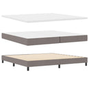 Box spring seng med hovedgærde Gråbrun 200 x 200 cm Stof