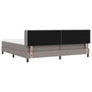 Box spring seng med hovedgærde Gråbrun 200 x 200 cm Stof