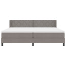 Box spring seng med hovedgærde Gråbrun 200 x 200 cm Stof