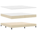 Box spring seng med hovedgærde Creme 200 x 200 cm Stof