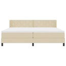 Box spring seng med hovedgærde Creme 200 x 200 cm Stof