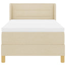 Box spring seng med madras Creme 200 x 80 cm Stof