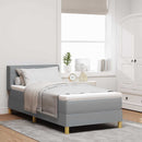 Box spring seng med madras Lysegrå 190 x 90 cm Stof
