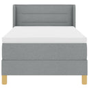 Box spring seng med madras Lysegrå 190 x 90 cm Stof