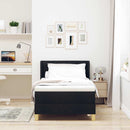 Box spring seng med madras med hovedgærde Sort 190 x 90 cm Stof