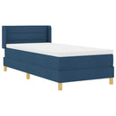 Box spring seng med madras med hovedgærde Blå 190 x 90 cm Stof