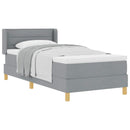 Box spring seng med madras Lysegrå 200 x 90 cm Stof