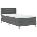 Box spring seng med madras Mørkegrå 200 x 90 cm Stof