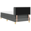 Box spring seng med madras Mørkegrå 200 x 90 cm Stof