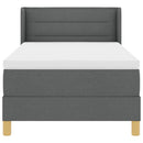 Box spring seng med madras Mørkegrå 200 x 90 cm Stof