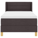 Box spring seng med madras Mørk Brun 200 x 90 cm Stof