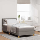 Box spring seng med madras Gråbrun 200 x 90 cm Stof
