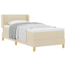 Box spring seng med madras Creme 200 x 100 cm Stof