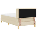 Box spring seng med madras Creme 200 x 100 cm Stof