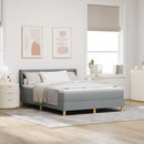 Box spring seng med madras Lysegrå 190 x 140 cm Stof