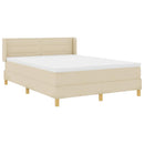 Box spring seng med madras Creme 190 x 140 cm Stof