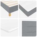 Box spring seng med madras Lysegrå 200 x 140 cm Stof