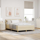 Box spring seng med madras Creme 200 x 140 cm Stof