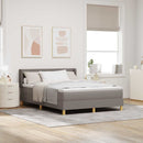 Box spring seng med hovedgærde Gråbrun 200 x 160 cm Stof