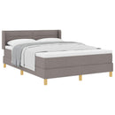 Box spring seng med hovedgærde Gråbrun 200 x 160 cm Stof