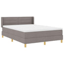 Box spring seng med hovedgærde Gråbrun 200 x 160 cm Stof