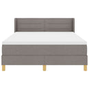 Box spring seng med hovedgærde Gråbrun 200 x 160 cm Stof