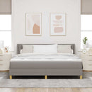 Box spring seng med hovedgærde Gråbrun 200 x 180 cm Stof