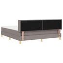 Box spring seng med hovedgærde Gråbrun 200 x 180 cm Stof
