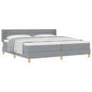 Box spring seng med madras Lysegrå 200 x 200 cm Stof